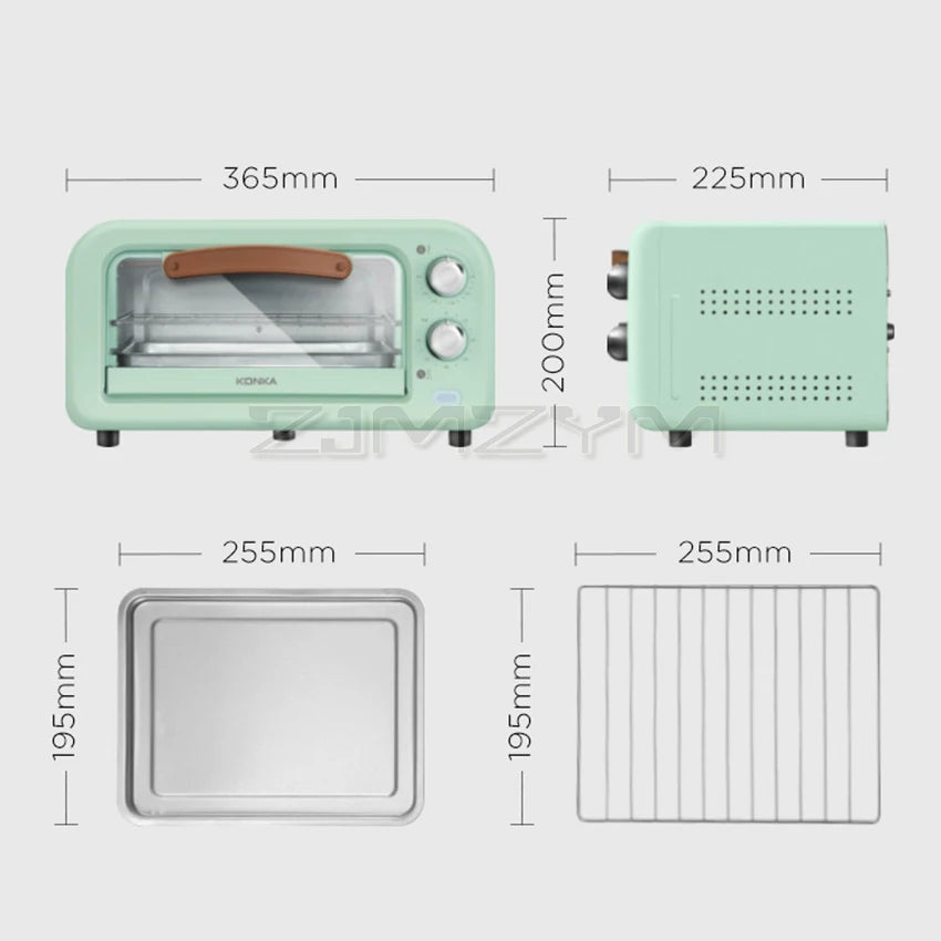 12L Household Electric Oven Multifunctional Mini Electric Baking Oven for Pizza Dessert Cake Maker Kitchen Baking Machine 800W