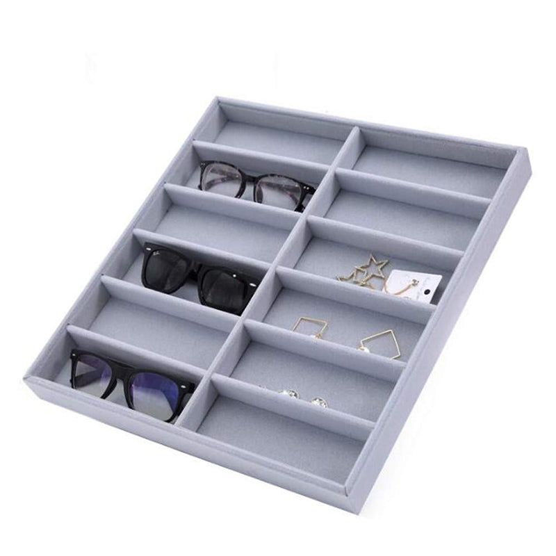 12 Grid Sunglasses Display Stand Creative High-end Velvet Glasses Display Box Home Desktop Jewelry Jewelry Sundry Storage Box