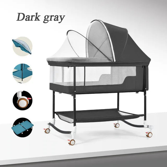 0-3 Years Baby Bed Portable Foldable Infant Kid Toddler Crib Removable Newborn Crib  Adjusting Stitching Play Game Bed