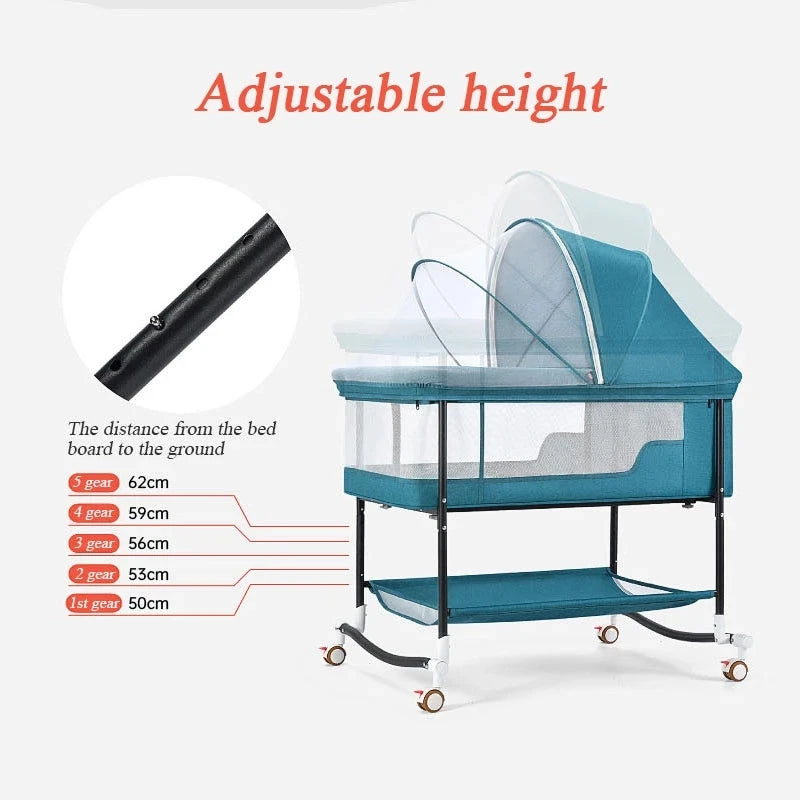 0-3 Years Baby Bed Portable Foldable Infant Kid Toddler Crib Removable Newborn Crib  Adjusting Stitching Play Game Bed