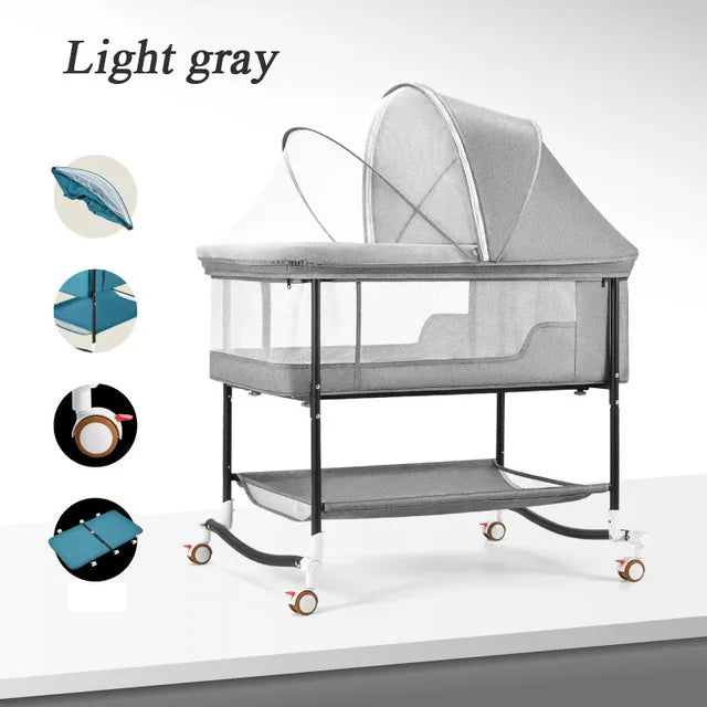 0-3 Years Baby Bed Portable Foldable Infant Kid Toddler Crib Removable Newborn Crib  Adjusting Stitching Play Game Bed