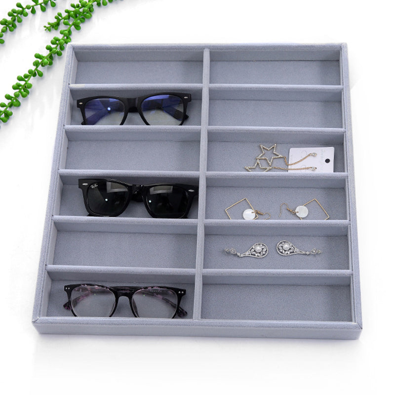 12 Grid Sunglasses Display Stand Creative High-end Velvet Glasses Display Box Home Desktop Jewelry Jewelry Sundry Storage Box