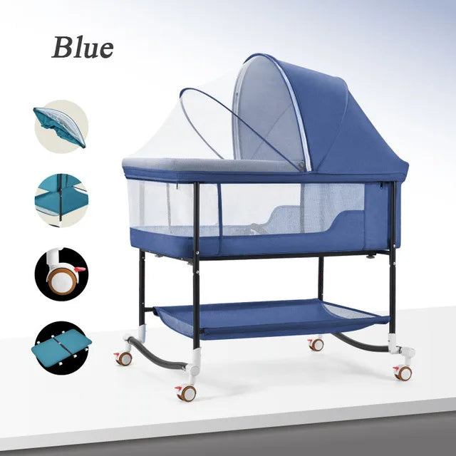 0-3 Years Baby Bed Portable Foldable Infant Kid Toddler Crib Removable Newborn Crib  Adjusting Stitching Play Game Bed